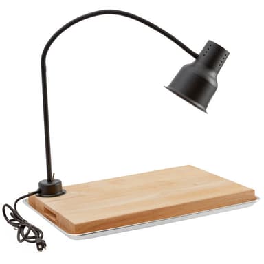 Carving Station Kit with 39" Black Heat Lamp, Cutting Board, and Drip Pan - 120V, 250W