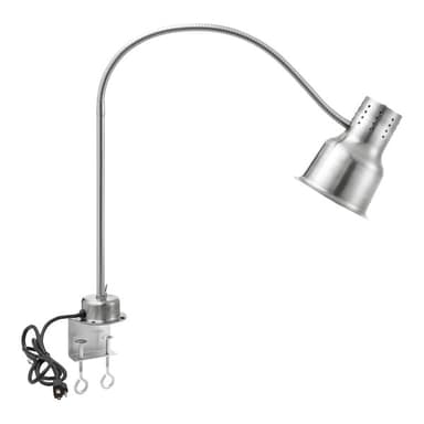 39" Single Arm Stainless Steel Heat Lamp with  PCLMPSS Stainless Steel Clamp - 120V, 250W