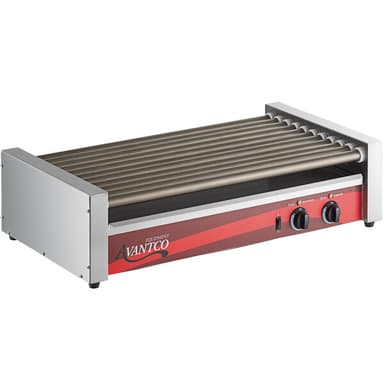 50 Hot Dog Roller Grill with 11 Non-Stick Rollers - 120V, 1460W