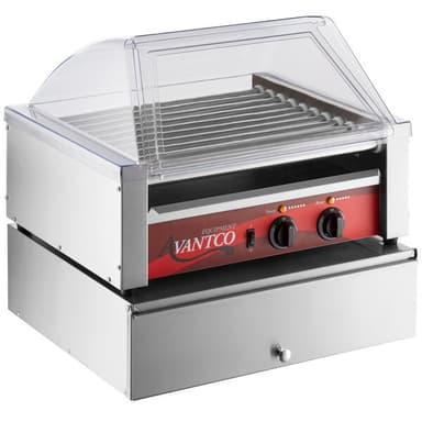 30 Hot Dog Roller Grill with Sneeze Guard and 100 Bun Cabinet