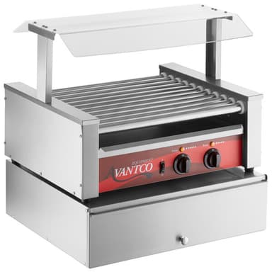30 Hot Dog Roller Grill with Pass-Through Canopy and 100 Bun Cabinet