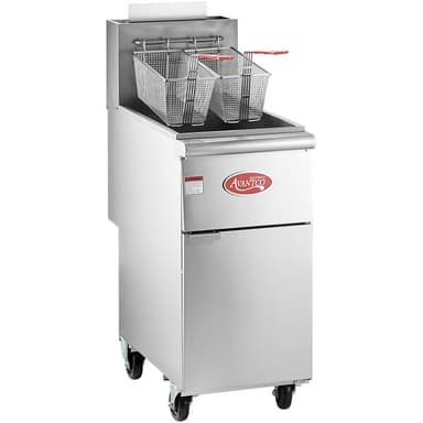 Liquid Propane 40 lb. Stainless Steel Floor Fryer - 90,000 BTU