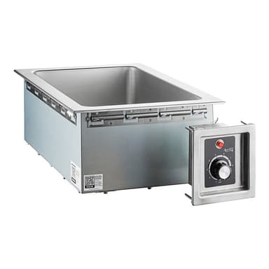 Top Mount Drop-In Full Size Hot Food Well with Round Inside Corners and Drain - 208V, 1,600W