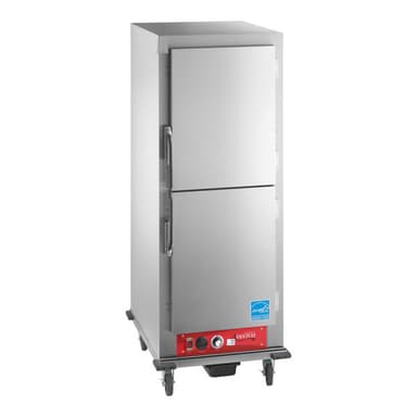 Full Size Insulated Heated Holding Cabinet with Solid Stainless Steel Dutch Doors - 120V