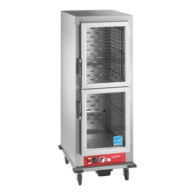 Full Size Vacuum-Insulated Heated Holding Cabinet with Clear Dutch Doors - 120V