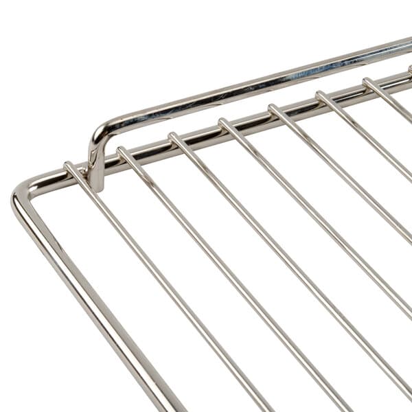 An Avantco stainless steel wire rack with a handle.