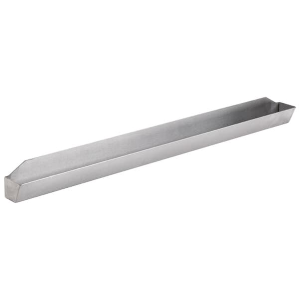 A stainless steel rectangular drip tray with a long handle for an Avantco P8 Series Panini Grill.