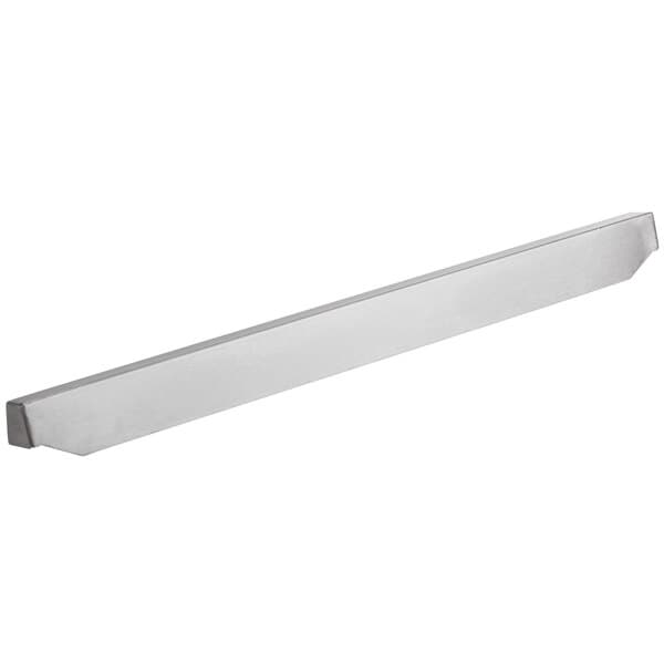 A stainless steel replacement drip tray with a long metal bar.