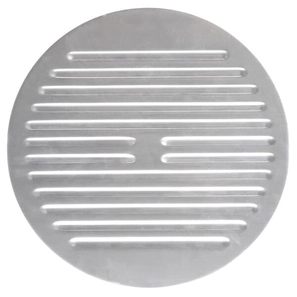A circular metal blade cover with holes.