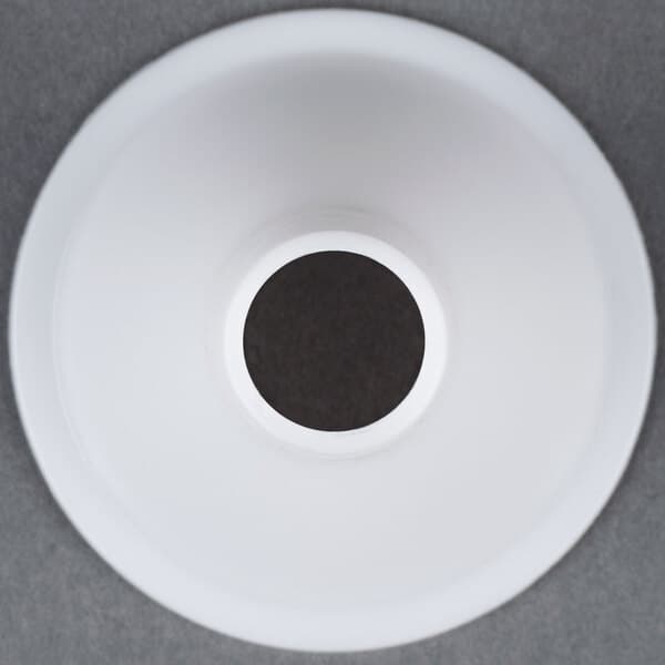 An Avantco white round sausage stuffer tube with a hole in it.