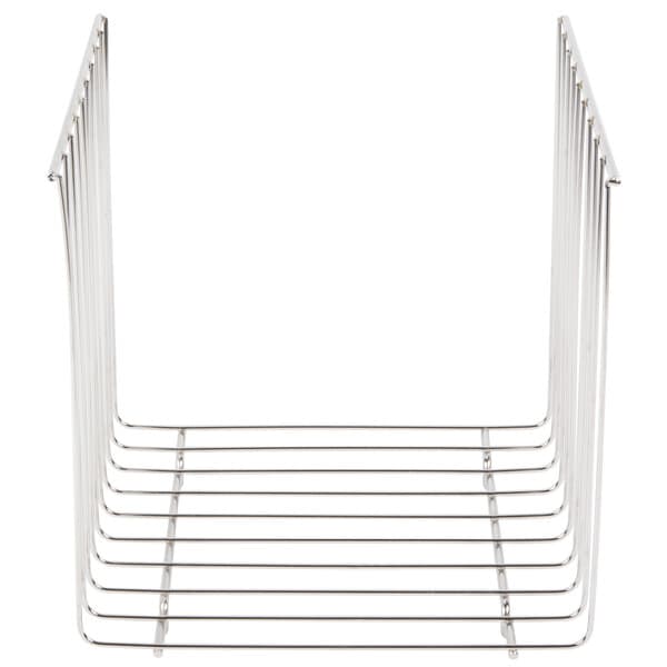 A metal wire bun rack with a white background.