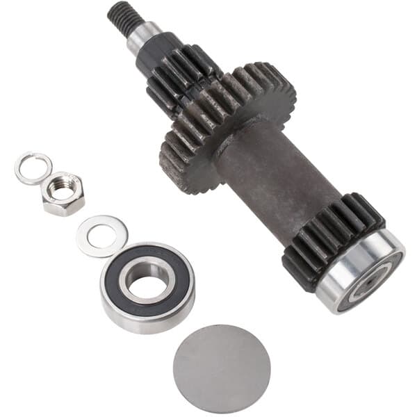 An Avantco gear axle assembly with bearings and a gear.