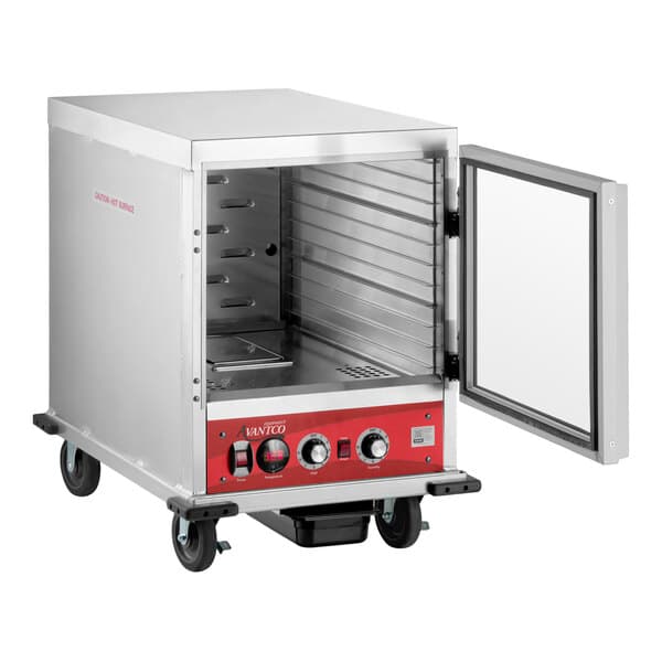 An undercounter half size insulated heated holding and proofing cabinet with a clear door and control panel, designed for commercial kitchen use.