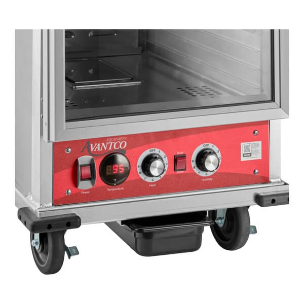 An undercounter half size insulated heated holding and proofing cabinet with a clear door and control panel, designed for commercial kitchen use.