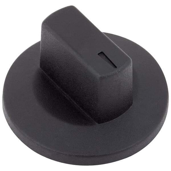 An Avantco black plastic timer knob with a hole.