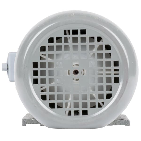 A close-up of a white Avantco lift motor with a metal mesh on top.