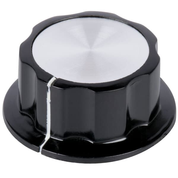A black and white Avantco control knob.