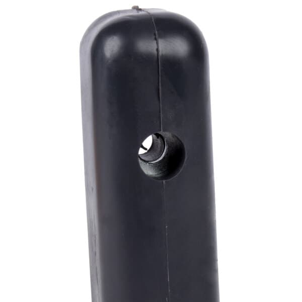 A black plastic Avantco bumper with a hole in it.