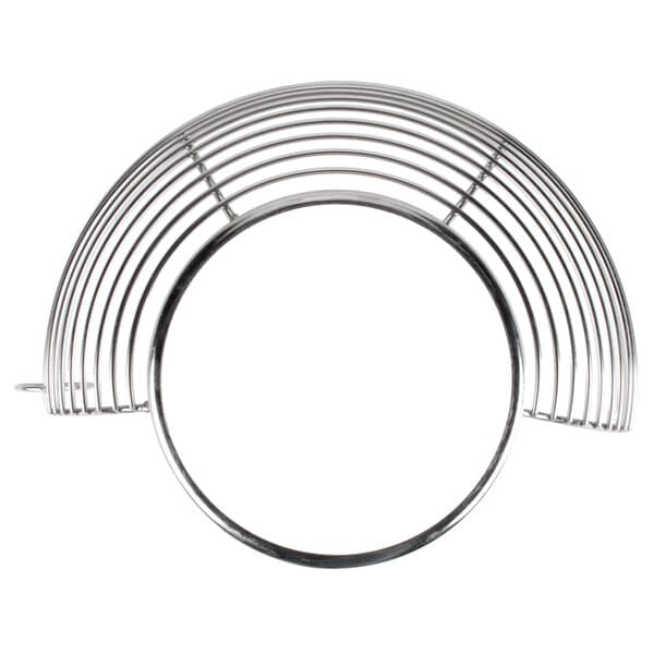 An Avantco front bowl guard with a circular metal design.