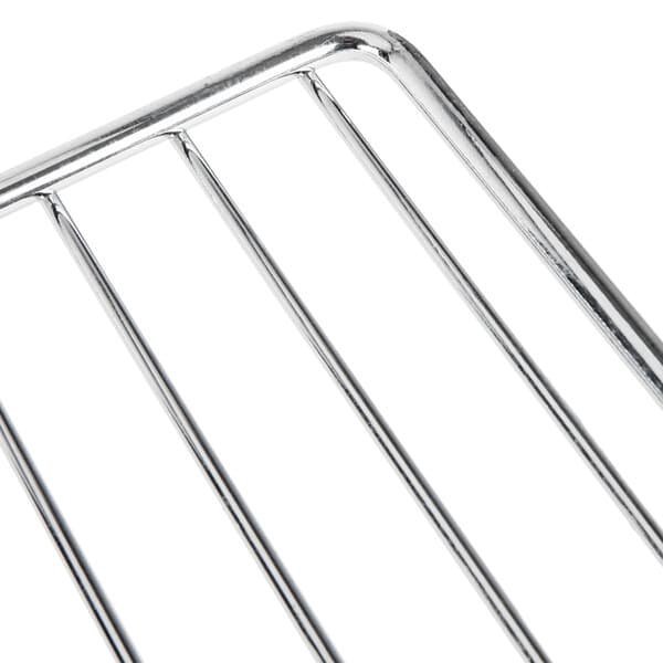 A close up of a stainless steel wire rack for an Avantco electric convection oven.