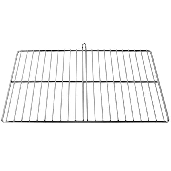 An Avantco metal baking rack with a wire grid.