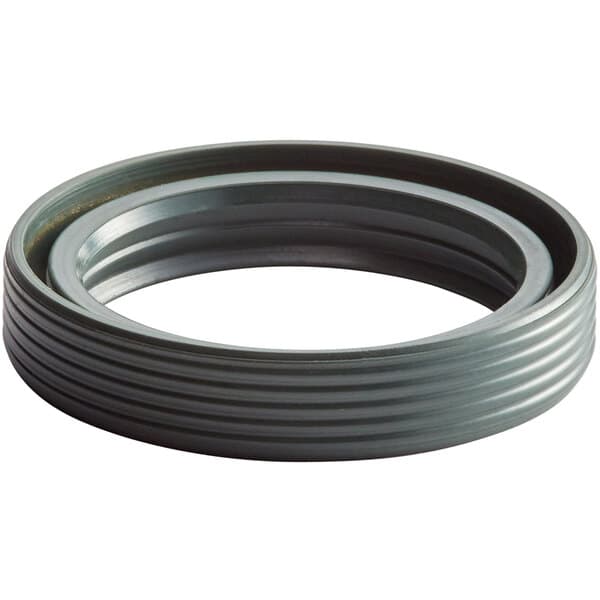 A gray rubber oil seal ring with a black ring.