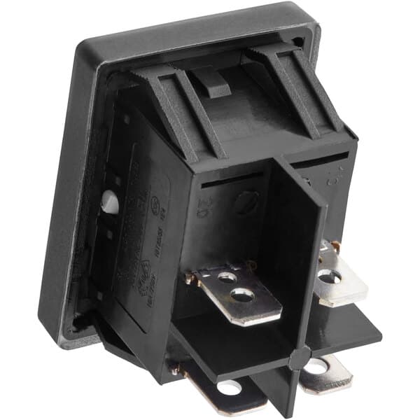 A black electrical switch for an Avantco DPO series countertop pizza oven with metal parts.