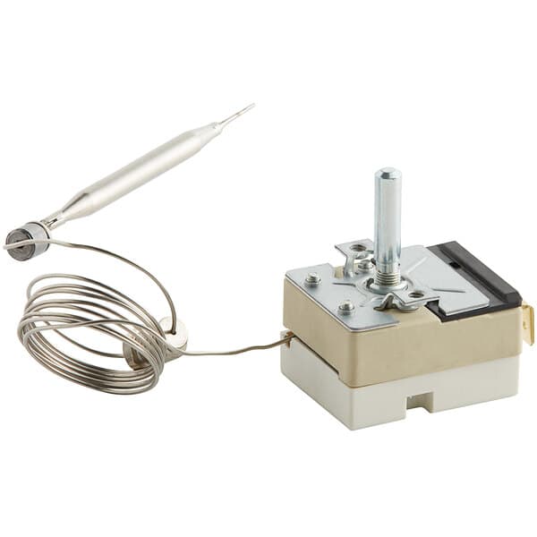 An Avantco thermostat for a fryer with a wire attached.