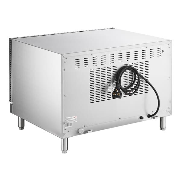 A silver rectangular Avantco countertop convection oven with a black cord.