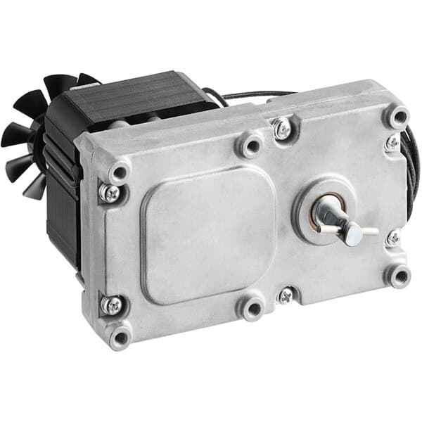 An Avantco 2 RPM motor with a black and silver fan.