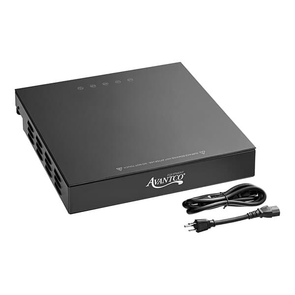 An Avantco black electronic induction warmer with a cord.