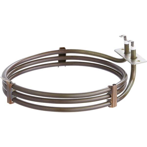 The Avantco heating element for a convection oven with metal rods and a metal ring.