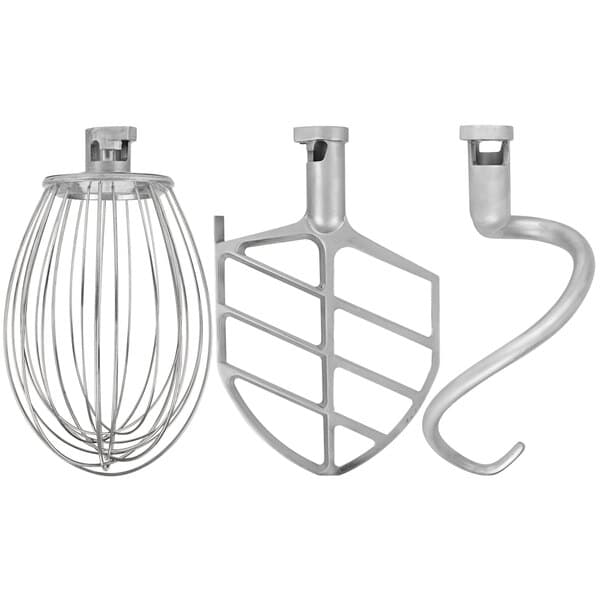 The standard accessories for an Avantco 30 Qt. Planetary Floor Mixer including a wire whisk.