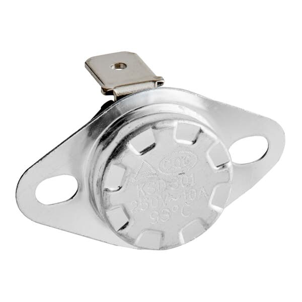 A metal temperature switch designed for use in cappuccino or hot chocolate machines.