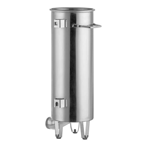 An Avantco stainless steel canister.