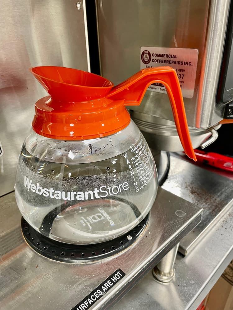 Orange label decanter