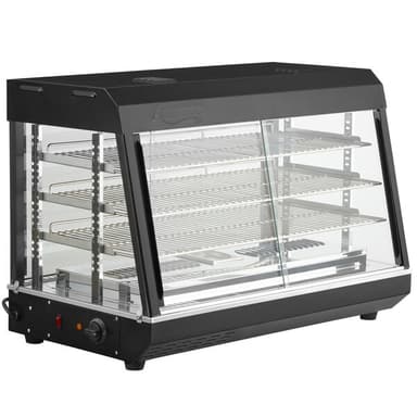 36" Self/Full Service 3 Shelf Countertop Heated Display Case with Sliding Doors - 120V, 1580W