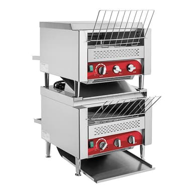 Double Stacked Commercial Conveyor Toaster with 3" Opening - 240V, 7200W, 2400 Slices per Hour