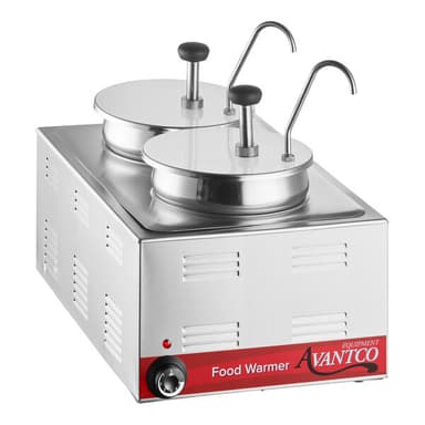 12" x 20" Full Size Electric Countertop Food Warmer / Topping Station with 2 Condiment Pumps - 120V, 1200W