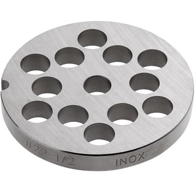 #22 Stainless Steel Grinder Plate for MG22 Meat Grinder - 1/2"