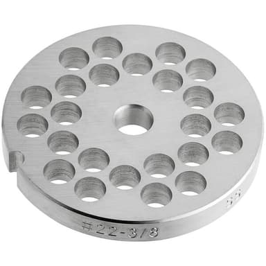 #22 Stainless Steel Grinder Plate for MG22 Meat Grinder - 3/8"