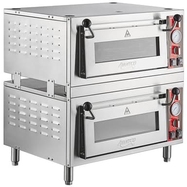 Double Deck Countertop Pizza/Bakery Oven with Two Independent Chambers; (2) 1700W, 120V