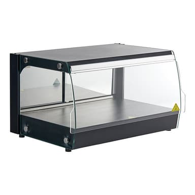 26" Black Countertop Merchandiser with LED Lighting and 1 Shelf - 120V