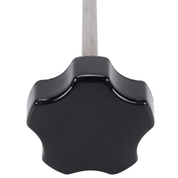 A black knob with a silver star-shaped screw.