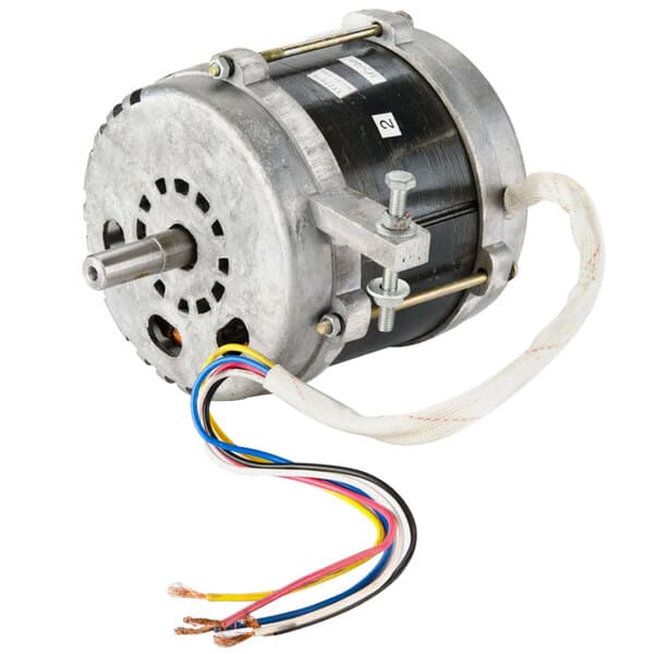 An Avantco 5/8 HP replacement motor with wires.