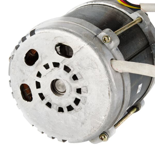An Avantco 5/8 HP meat slicer motor with wires.