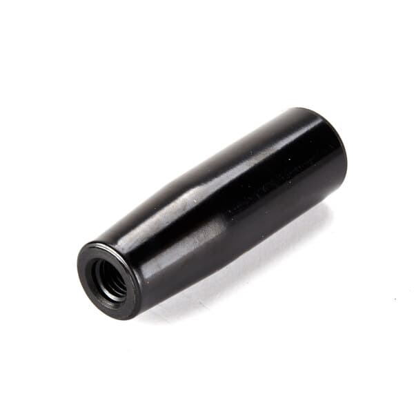 A black metal cylinder with a black screw.