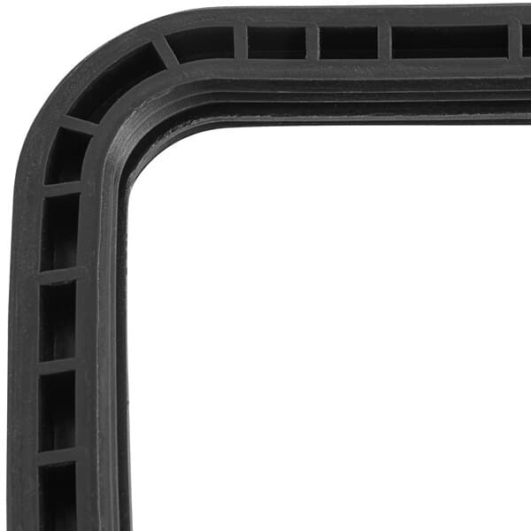 A black plastic corner of a Avantco countertop convection oven door gasket.
