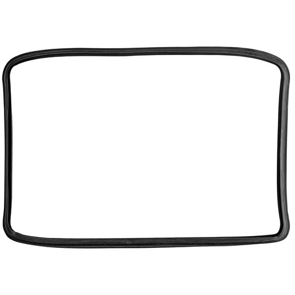A black rubber rectangular gasket.