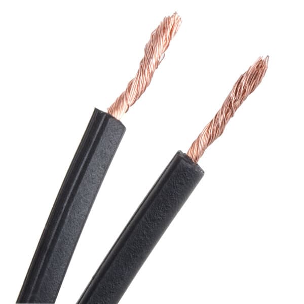 The Avantco replacement power cord with two black cables and black plastic handles.